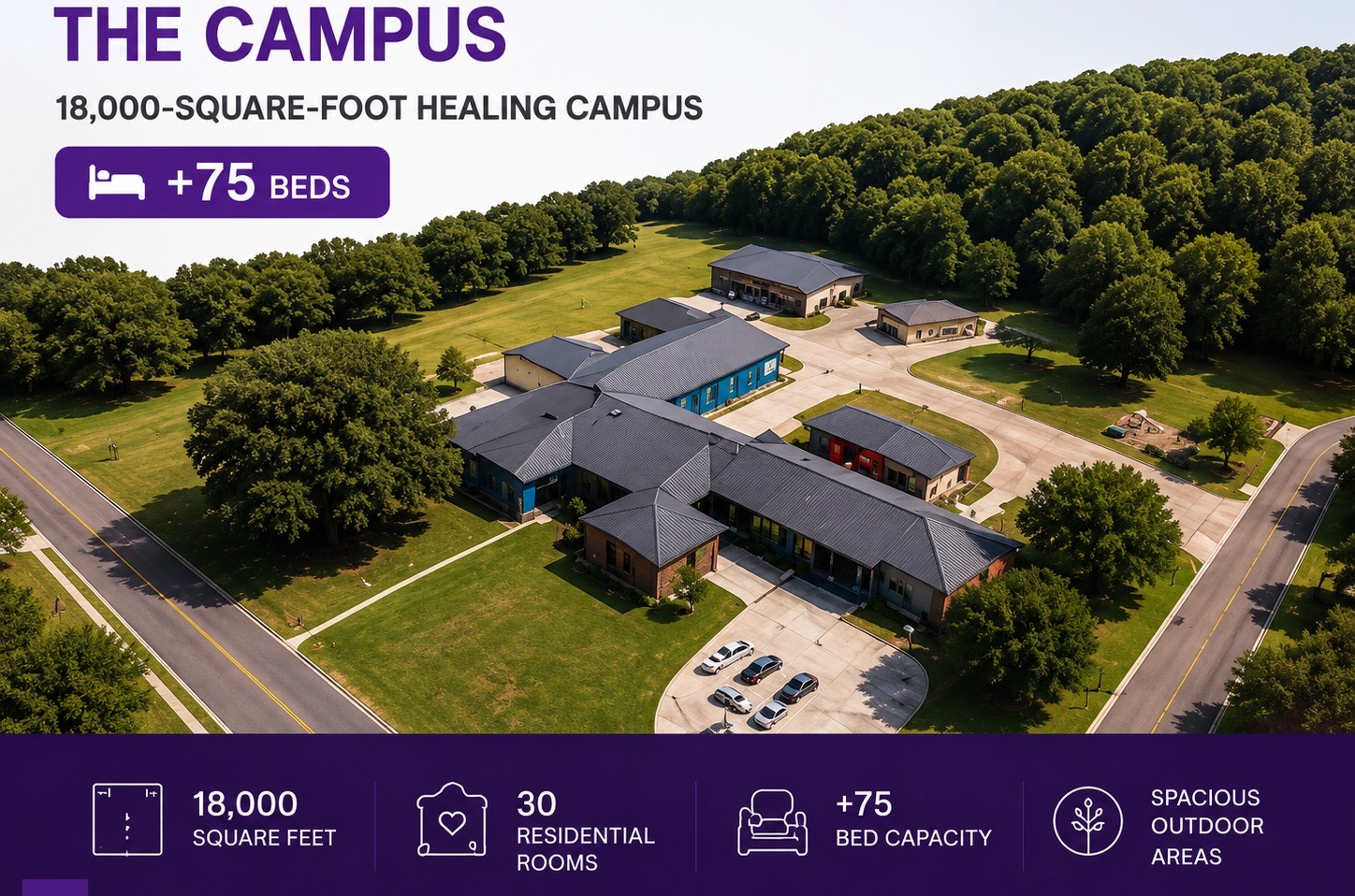 Campus planning visual with exterior and program details